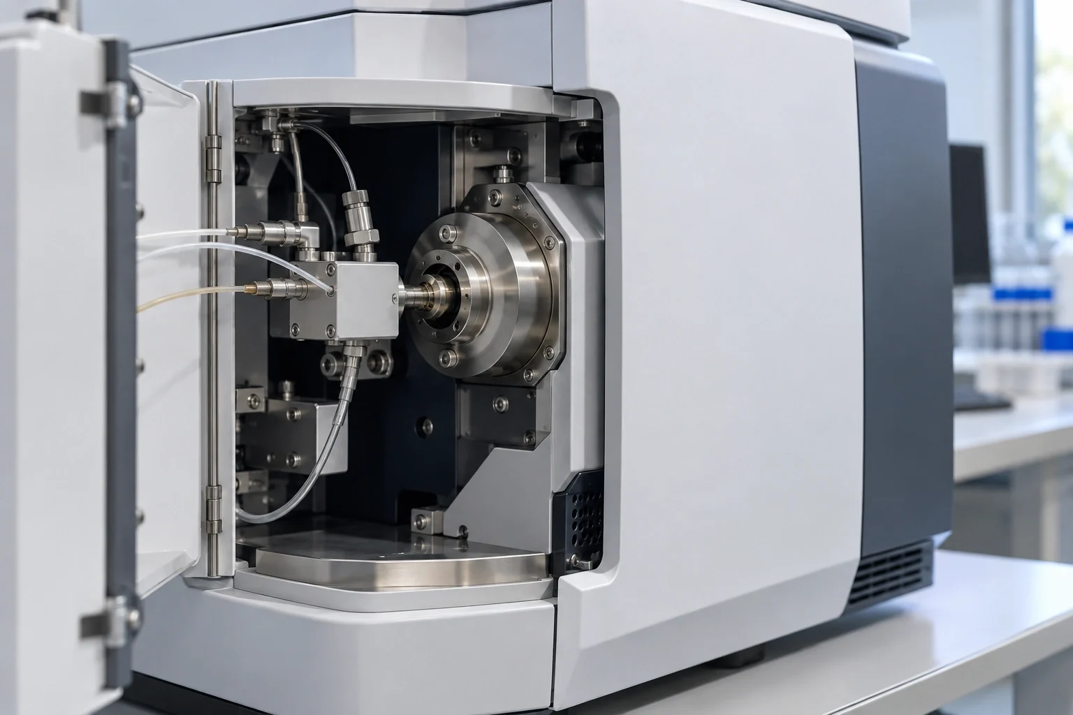 Open ion source of a mass spectrometer