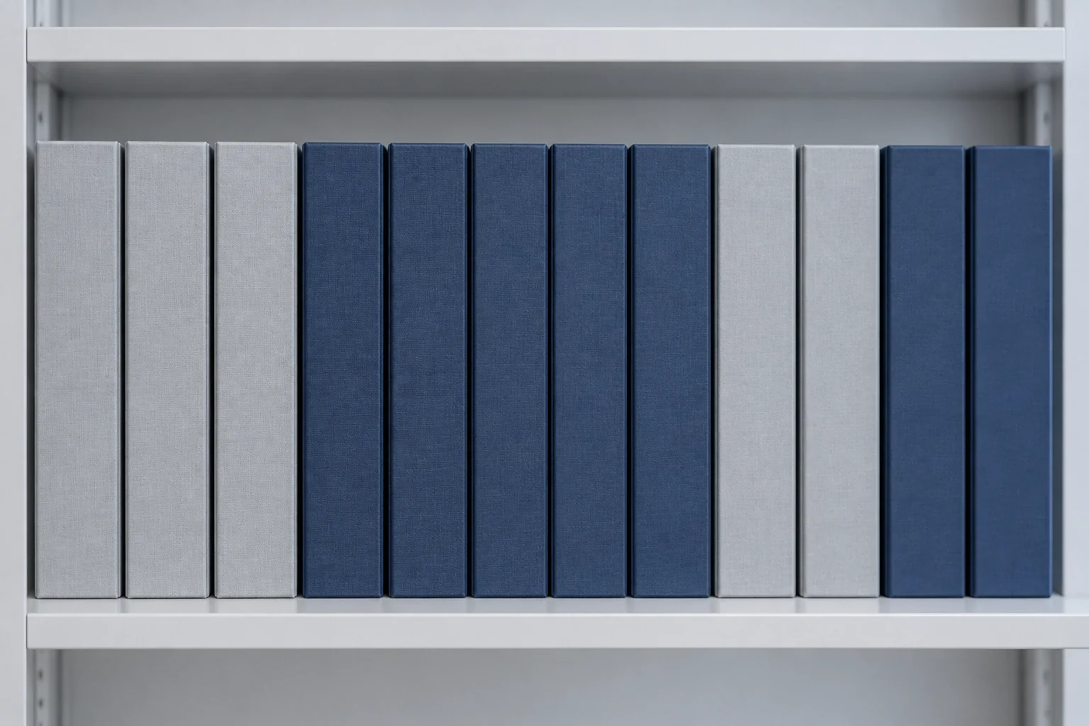 Archive binders on a shelf