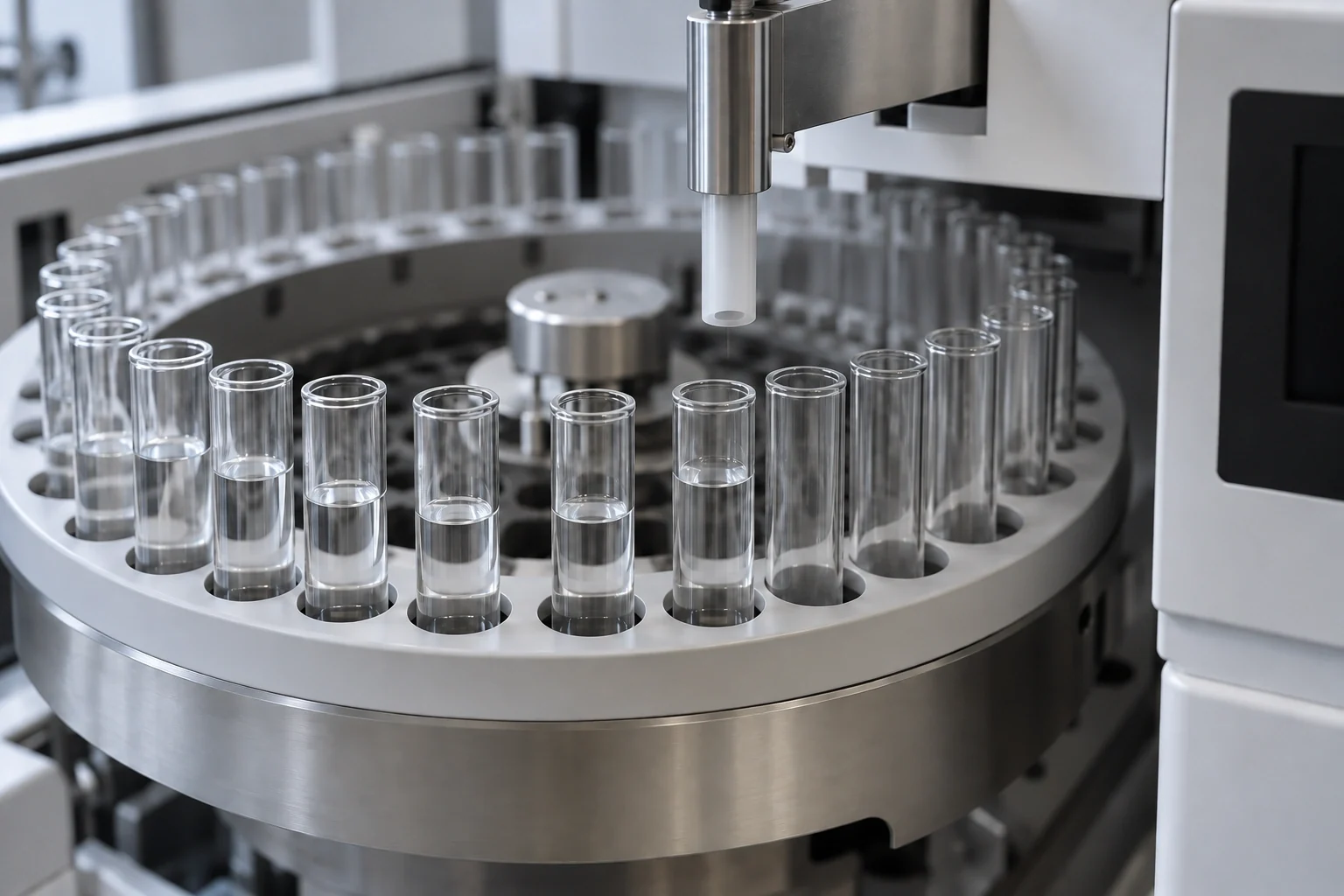 Fraction collector carousel of a preparative chromatography system